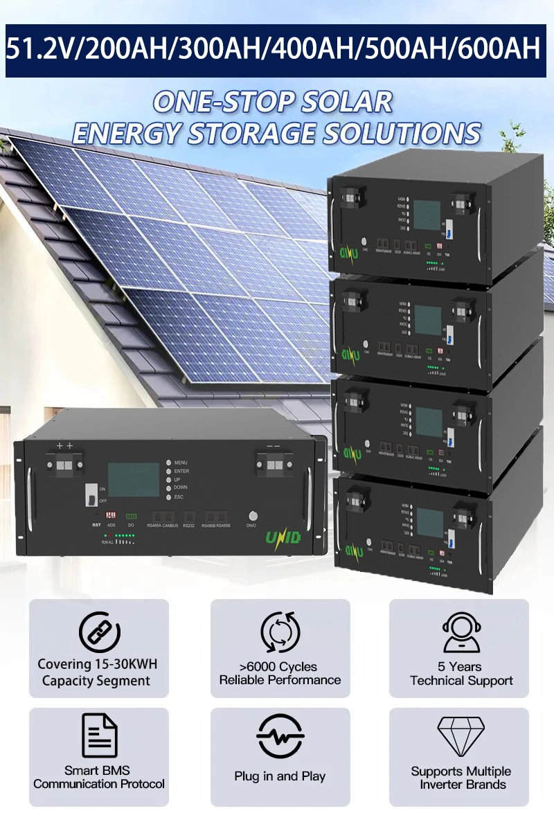 High Efficiency Rack-Mount Battery LiFePO4 Battery Solar Energy Storage EMS for Residential and Commercial Use