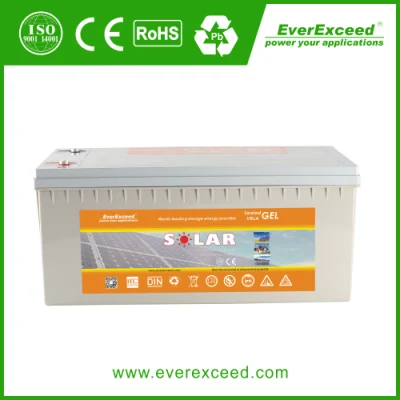 Everexceed Factory Price 12V 200ah Deep Cycle Solar Gel Lead Acid Battery for Solar / Telecom / Communication / Solar Street Light